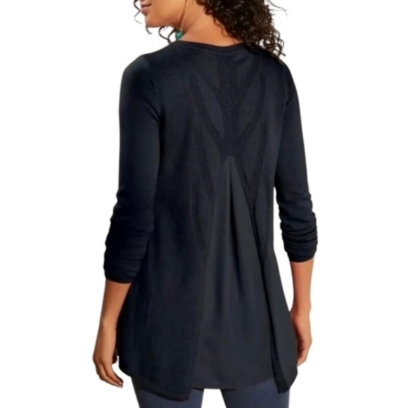 Soft Surroundings Petite Sirena Wool Blend Black Sweater Size PXS - Picture 1 of 10